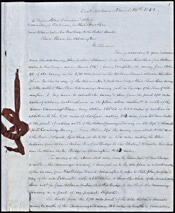 Letter to Albert Thompson estimating the cost of continuing the Woburn Railroad, 1851