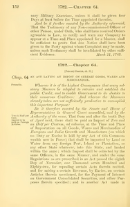 1782 Chap. 0064 An Act Laying An Impost On Certain Goods, Wares And Merchandize.