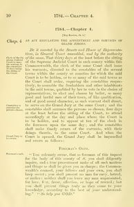 1784 Chap. 0004 An Act Regulating The Appointment And Services Of Grand Jurors.