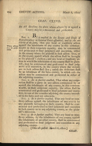 1809 Chap. 0128. An Act Directing The Place Where Actions By Or Against A County May Be Commenced And Prosecuted.