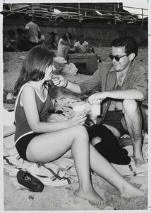 A beach party during Senior Week 1963