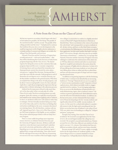 Amherst College annual report to secondary schools, 2006