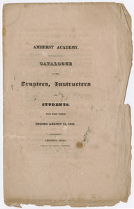 Amherst Academy catalog, 1826 summer term