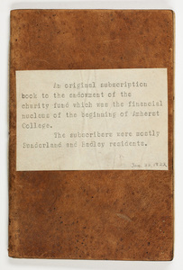 Amherst College financial subscription notebook, 1822 January 28