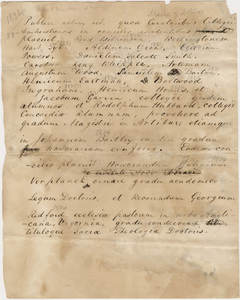 Document regarding the conferral of master's and honorary degrees, 1834