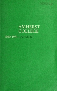 Amherst College Catalog 1980/1981