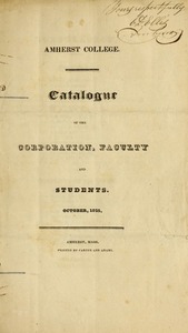 Amherst College Catalog 1825/1826