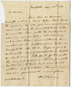 Benjamin Silliman letter to Edward Hitchcock, 1818 May 22