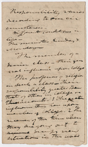 Edward Hitchcock sermon notes, 1839