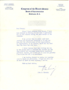 Letter from J.F.K.