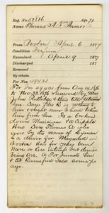 Tewksbury Almshouse Intake Record: Armour, Thomas A. F.