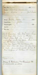 Tewksbury Almshouse Intake Record: Anderson, Lillie