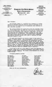 Letter to Colleagues from Paul Tsongas seeking co signers for a Letter to President Ford concerning oil companies pressuring retailers