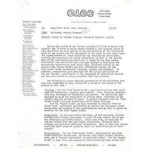 Memo, report on "Guides" project, period of 12/6/78 - 1/5/79.