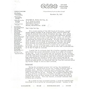 Letter, Judge Garrity, November 23, 1978.