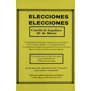Elecciones: Concilio de Inquilinos poster.