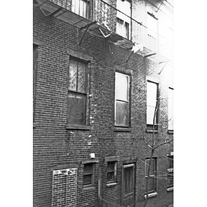 Rear view of the brick building at 10 Upton Street.