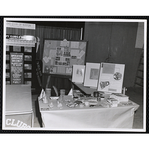 Art exhibits in the "Boys' Clubs of Boston booth at Do-It-Yourself Show at Mechanics Building, Boston Nov. 25, 1957"