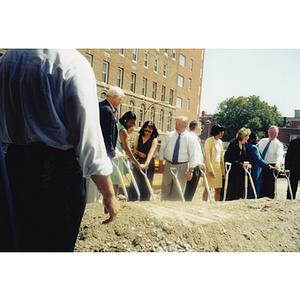 Government officials and politicians at the groundbreaking ceremony of Parcel C in Chinatown