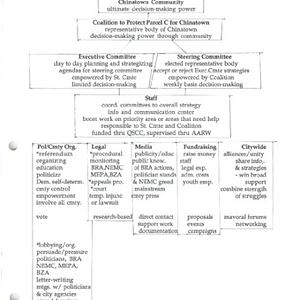 Flowchart of the organizational structure of the Coalition to Protect Parcel C