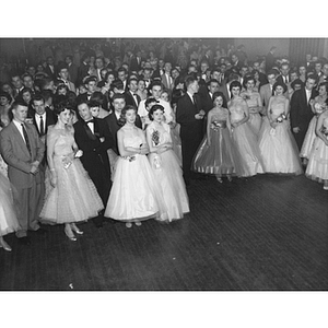 Students dressed up on the dance floor at the Junior Prom Dinner-Dance