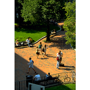 Students walking on campus