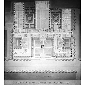 A floor plan drawn for the Northeastern University Competition