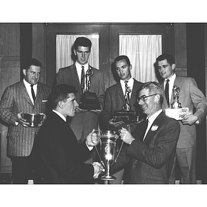 Trophies are presented to the top athletes at Northeastern