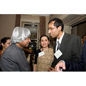 Dr. A. P. J. Abdul Kalam speaking to guests at a reception