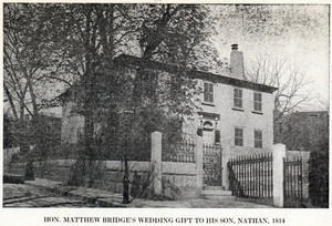 Hon. Matthew Bridge's wedding gift to his son, Nathan, 1814
