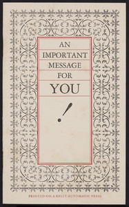 Important message for you! American Type Founders Company, Boston, Mass., 1925