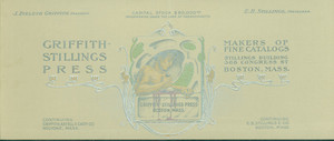 Trade card for Griffith-Stillings Press, Stillings Building, 368 Congress Street, Boston, Mass., undated