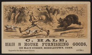 Trade card for C. Hale, dealer in house furnishing goods, 198 Main Street, Middletown, Conn., undated