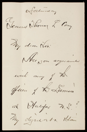 Charles H. Stout to Thomas Lincoln Casey, July 14, 1894