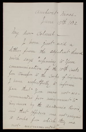 [Abner] H. Merrill to Thomas Lincoln Casey, June 15, 1872