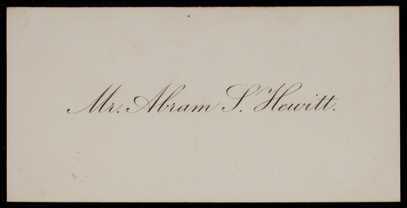 Abram L. Hewitt to Thomas Lincoln Casey, undated [1877]