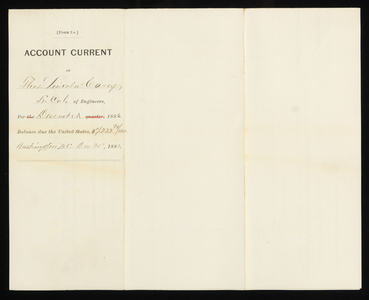 Accounts Current of Thos. Lincoln Casey - December 1882, December 31, 1882