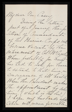 Betty Beck Goodloe to Thomas Lincoln Casey, November 16, 1890