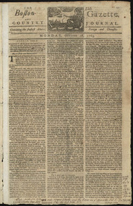 The Boston-Gazette, and Country Journal, 28 October 1765