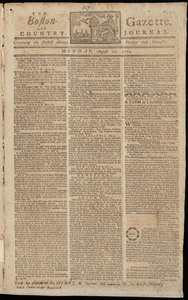 The Boston-Gazette, and Country Journal, 10 August 1772