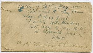 Envelope containing letters from Walter Dickinson