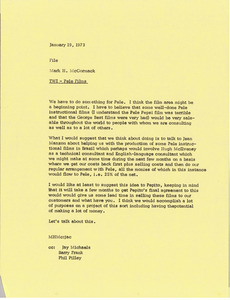 Memorandum from Mark H. McCormack concerning Pele films