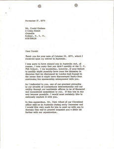 Letter from Mark H. McCormack to David Graham