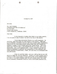 Letter from Mark H. McCormack to Frank Holscher