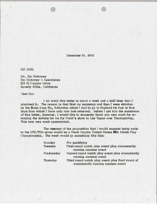 Letter from Mark H. McCormack to James Mahoney