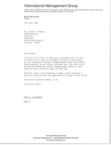 Letter from Mark H. McCormack to Deane R. Beman