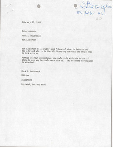 Memorandum from Mark H. McCormack to Peter Johnson