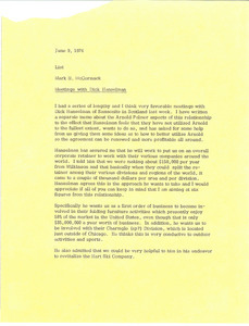 Memorandum from Mark H. McCormack to list