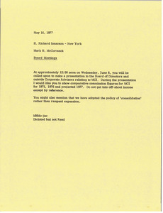 Memorandum from Mark H. McCormack to H. Richard Isaacson