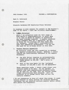 Memorandum from Douglas Pirnie to Mark H. McCormack